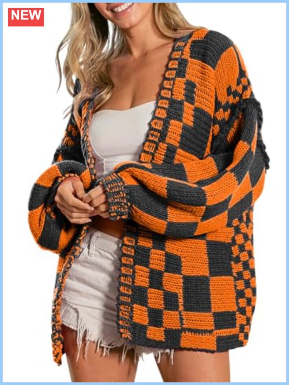 Chunky Cardigan Sweater Loose Open Front Ribbed Knit Casual Winter